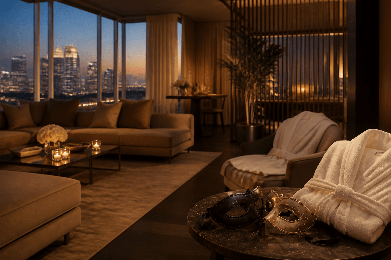 Private lounge interior with no people
